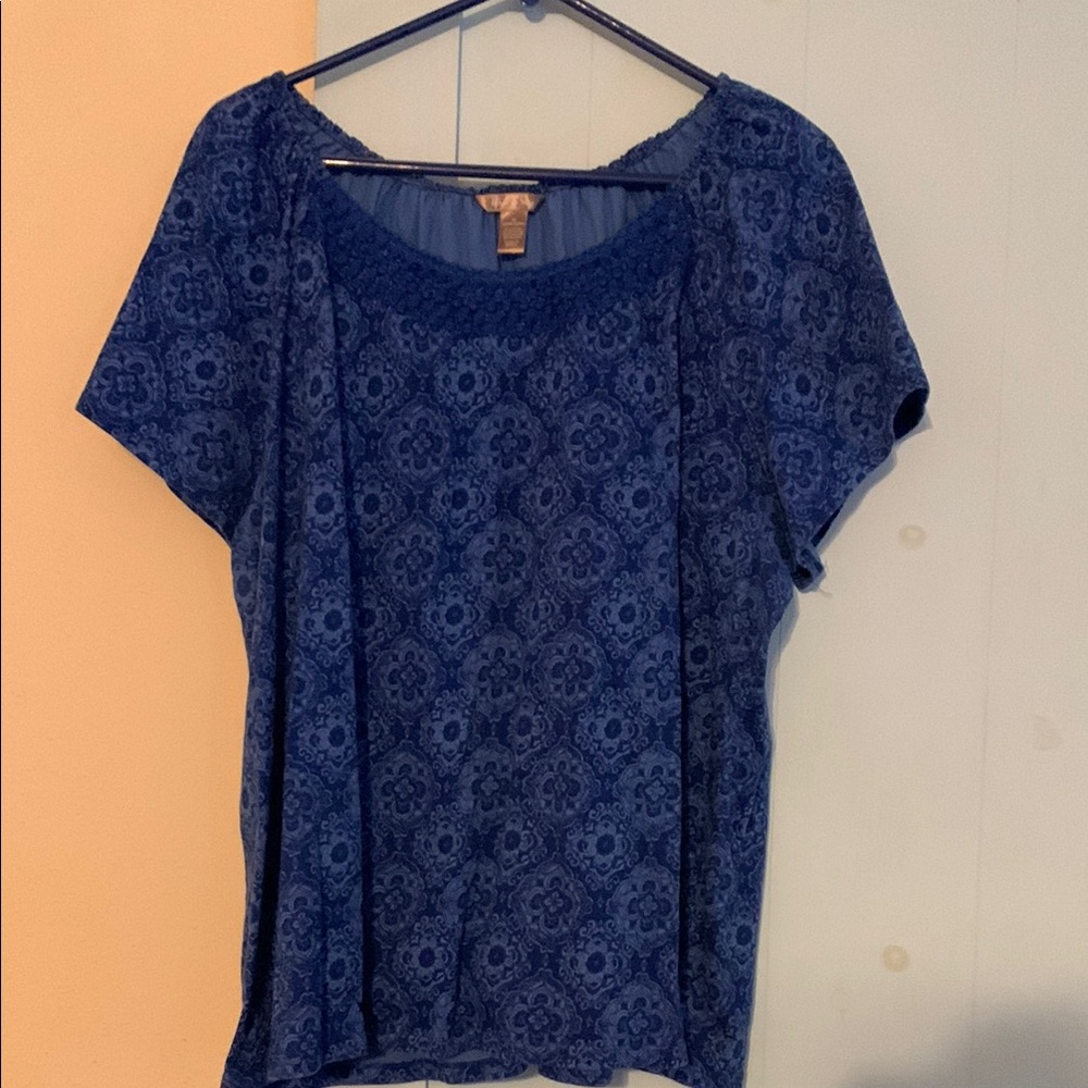 White Stag Blue Short Sleeve Knit Shirt 3X